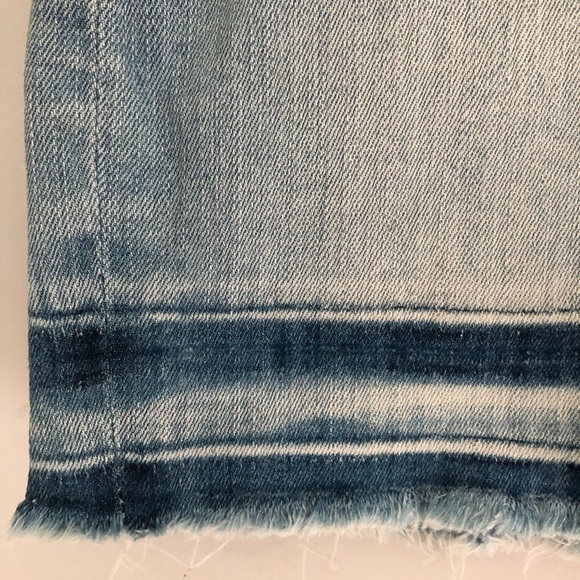 7 For All Mankind Distressed Jean Skirt/Denim Distressed Mini Skirt Girl Size 12 - Picture 12 of 13